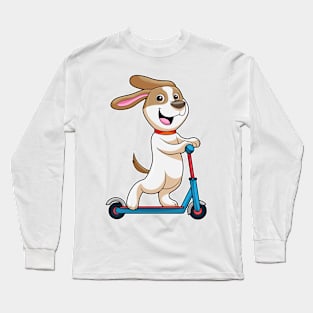 Dog as Biker with Scooter Long Sleeve T-Shirt